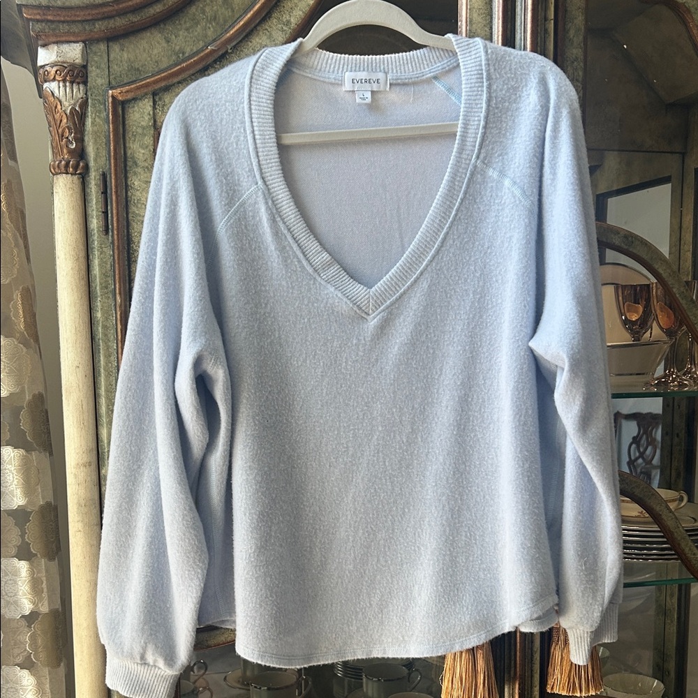 Evereve Soft Blue V-Neck Sweater